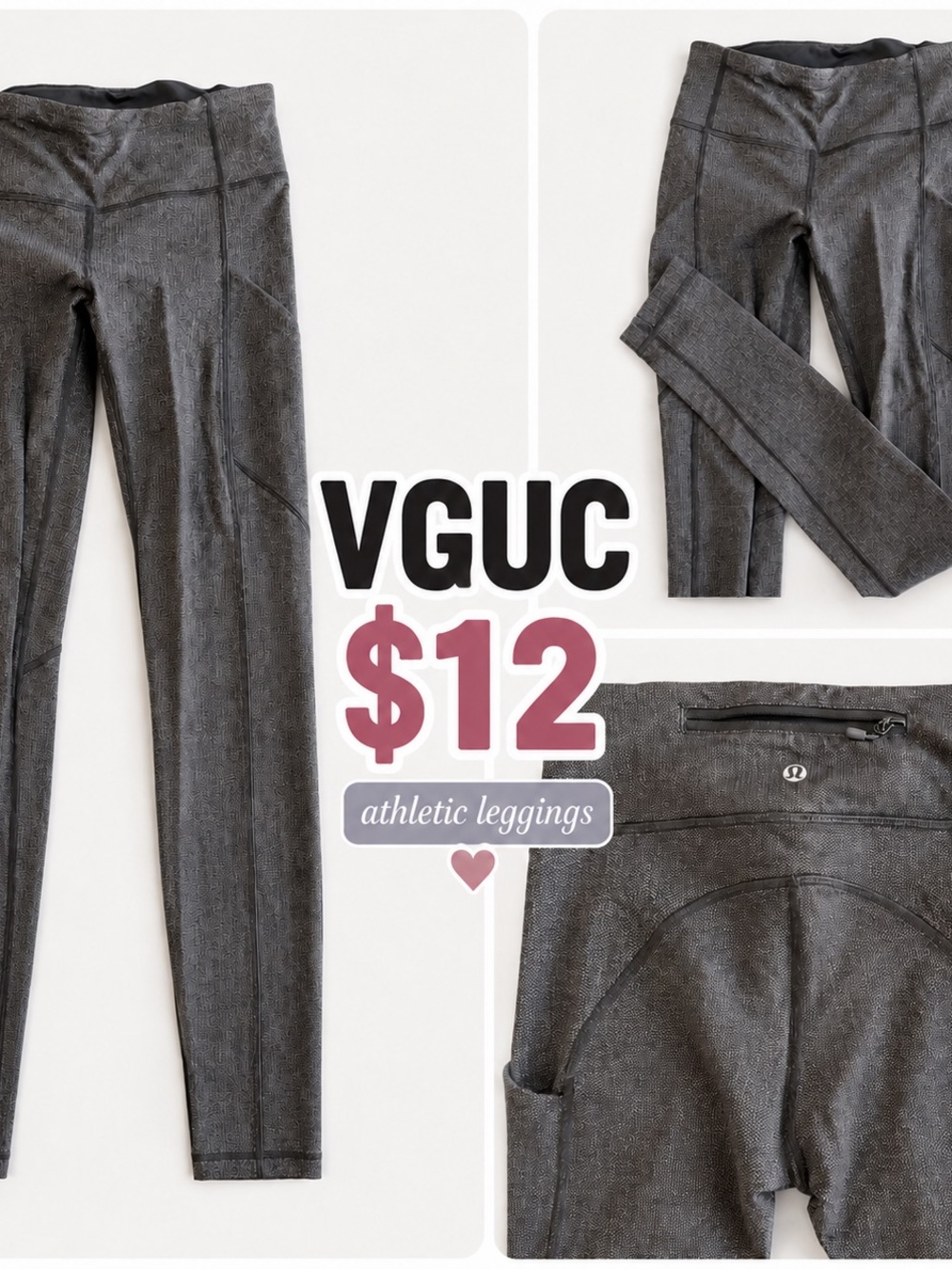 lululemon athletica Dark Gray Textured High-Rise Leggings